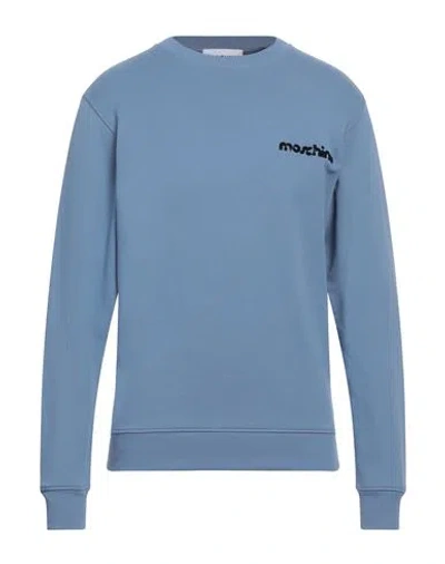 Moschino Man Sweatshirt Light Blue Size 34 Cotton In Gray