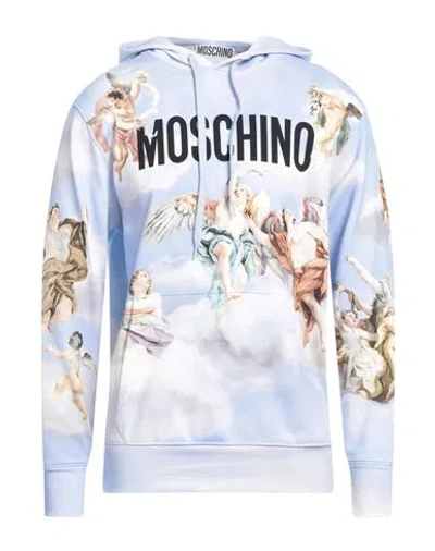 Moschino Man Sweatshirt Light Blue Size 42 Cotton In Purple