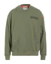 Moschino Man Sweatshirt Military Green Size 42 Cotton, Polyester In Green
