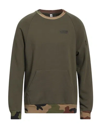 Moschino Man Sweatshirt Military Green Size L Cotton, Elastane