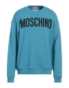 Moschino Man Sweatshirt Pastel Blue Size 46 Cotton
