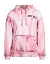 Moschino All-over Paint Detail Logo Hoodie In Pink