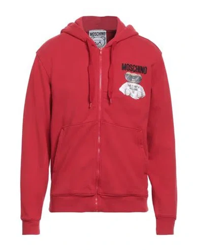 Moschino Man Sweatshirt Red Size 40 Cotton
