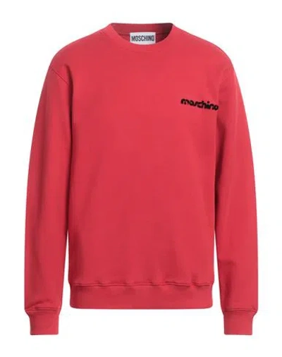 Moschino Man Sweatshirt Red Size 40 Cotton