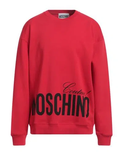 Moschino Man Sweatshirt Red Size 44 Cotton
