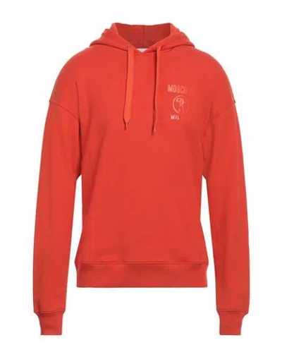 Moschino Man Sweatshirt Red Size 46 Cotton In Red