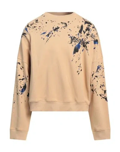 Moschino Man Sweatshirt Sand Size 44 Cotton In Beige