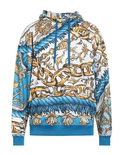 Moschino Man Sweatshirt Sky Blue Size 36 Polyester, Elastane