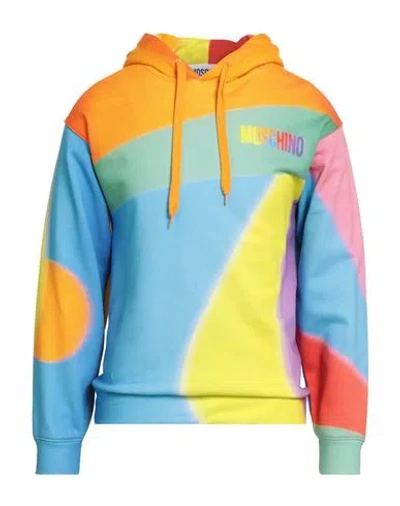 Moschino Man Sweatshirt Sky Blue Size 42 Cotton