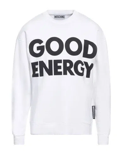 Moschino Man Sweatshirt White Size 46 Cotton