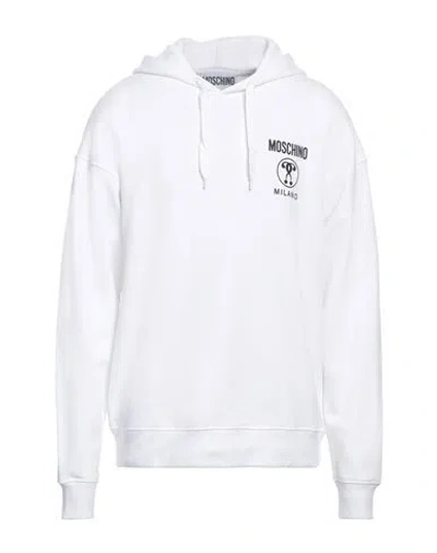 Moschino Man Sweatshirt White Size 40 Cotton In White
