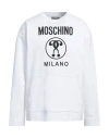 Moschino Man Sweatshirt White Size 44 Cotton In White