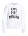 Moschino Logo Print Crewneck Sweatshirt In White