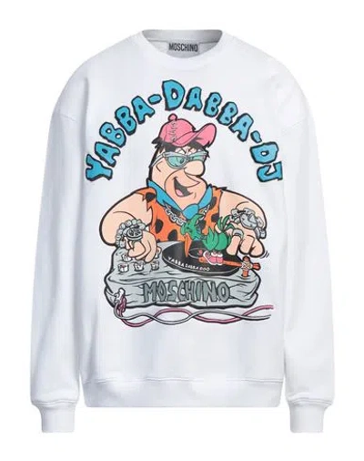 Moschino Man Sweatshirt White Size 46 Cotton