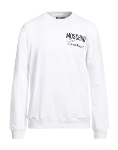 Moschino Man Sweatshirt White Size 46 Cotton