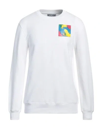 Moschino Man Sweatshirt White Size 46 Cotton