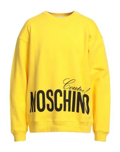 Moschino Man Sweatshirt Yellow Size 42 Cotton