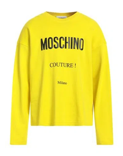 Moschino Man Sweatshirt Yellow Size 44 Cotton