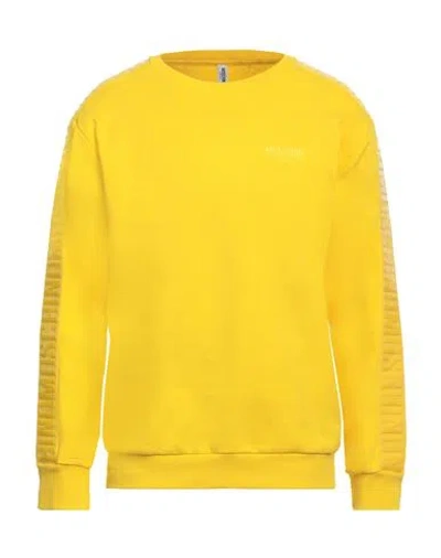 Moschino Man Sweatshirt Yellow Size L Cotton, Elastane