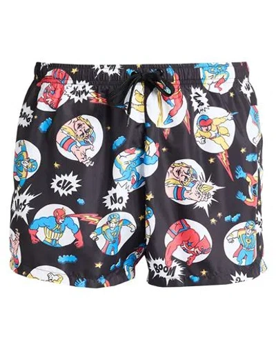Moschino Man Swim Trunks Black Size 36 Polyester