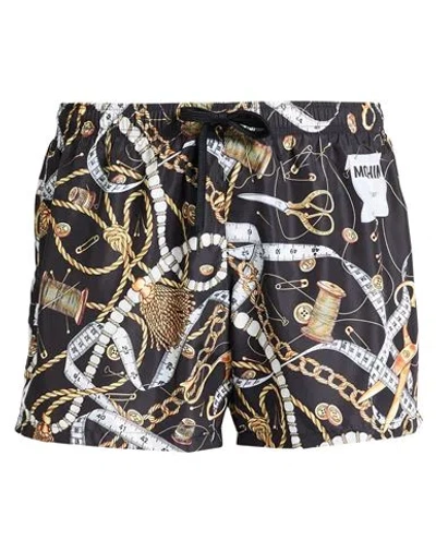 Moschino Man Swim Trunks Black Size 38 Polyester