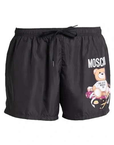 Moschino Man Swim Trunks Black Size 38 Polyester