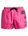 Moschino Man Swim Trunks Fuchsia Size L Polyester In Rosa