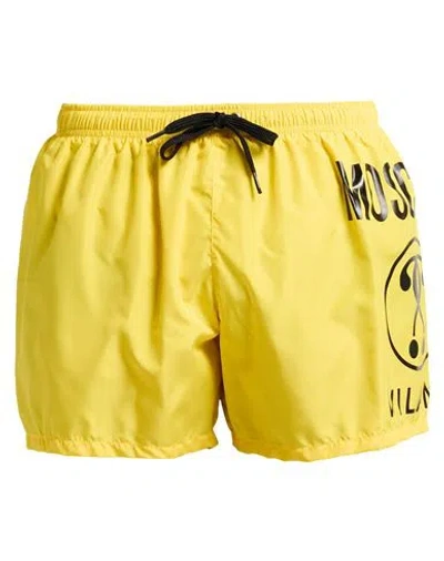 Moschino Man Swim Trunks Ocher Size L Polyester In Yellow