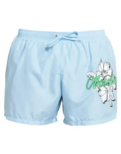 Moschino Man Swim Trunks Sky Blue Size Xs Polyester