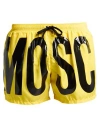 Moschino Logo-print Drawstring Swim Shorts In Yellow