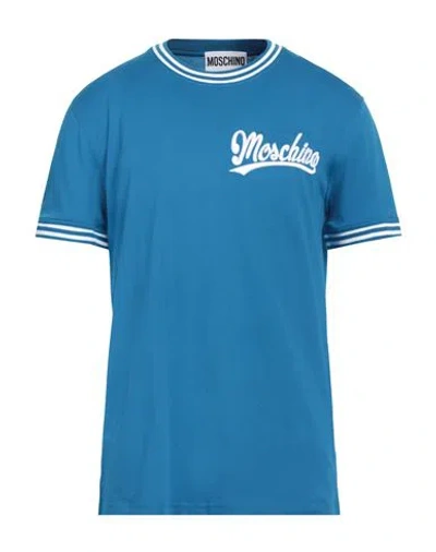 Moschino Man T-shirt Azure Size 42 Cotton In Blue