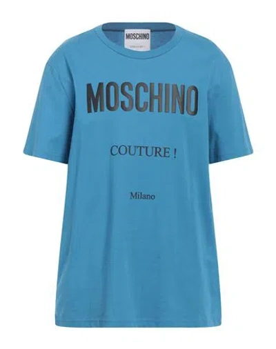 Moschino Man T-shirt Azure Size 44 Cotton In Blue