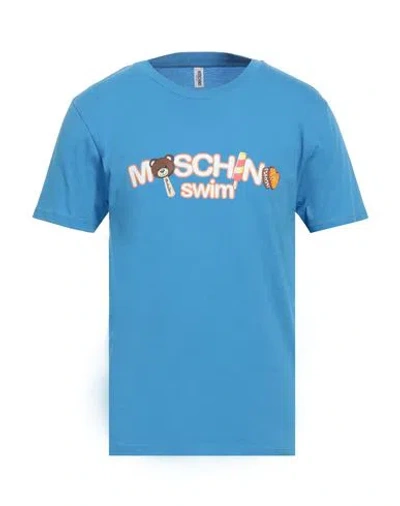 Moschino Man T-shirt Azure Size L Cotton In Blue