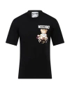 Moschino Drawn Teddy Bear Logo Polo Shirt In Black