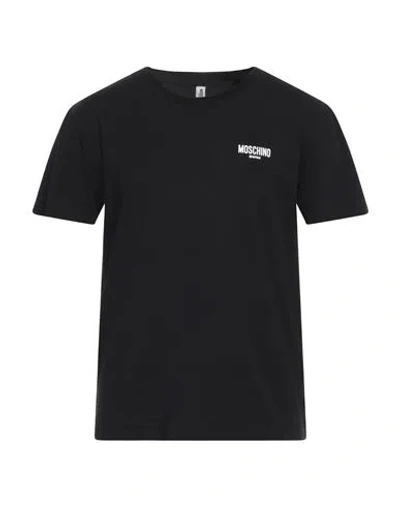 MOSCHINO MOSCHINO MAN T-SHIRT BLACK SIZE XL COTTON, ELASTANE