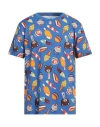 Moschino Swim Man T-shirt Blue Size L Cotton, Elastane