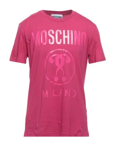Moschino Man T-shirt Fuchsia Size 46 Cotton In Pink
