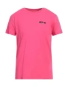 Moschino Man T-shirt Fuchsia Size M Cotton, Elastane In Pink