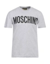 Moschino Gray Bonded Logo T-shirt In Grey