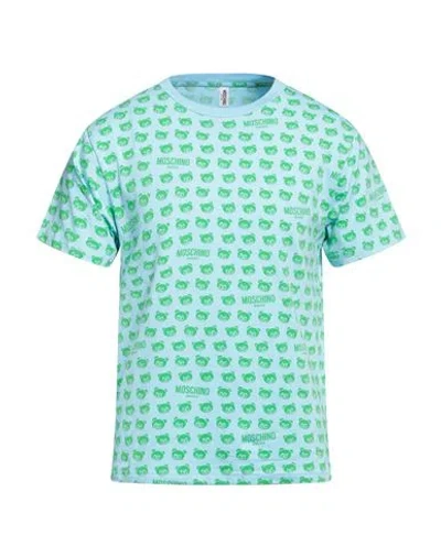 Moschino Man T-shirt Light Blue Size Xs Cotton, Elastane