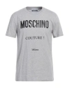 Moschino Man T-shirt Light Grey Size 38 Cotton