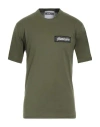 Moschino Man T-shirt Military Green Size 42 Cotton