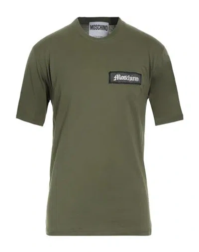 Moschino Man T-shirt Military Green Size 42 Cotton