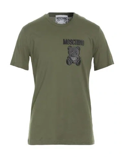 Moschino Man T-shirt Military Green Size 42 Organic Cotton
