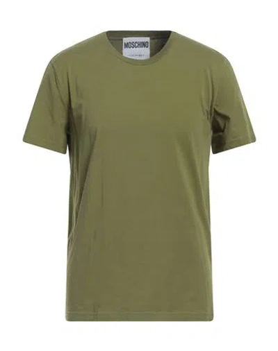 Moschino Man T-shirt Military Green Size 46 Cotton