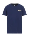 Moschino Man T-shirt Navy Size Xxl Cotton, Elastane In Navy Blue