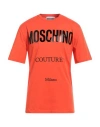 Moschino Man T-shirt Orange Size 40 Cotton In Orange