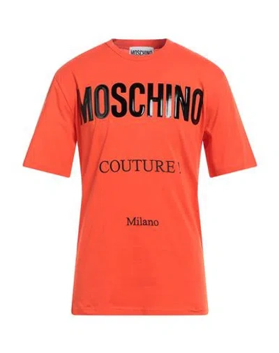 Moschino Man T-shirt Orange Size 40 Cotton
