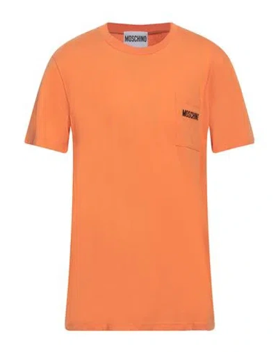 Moschino Man T-shirt Orange Size 40 Cotton In Red