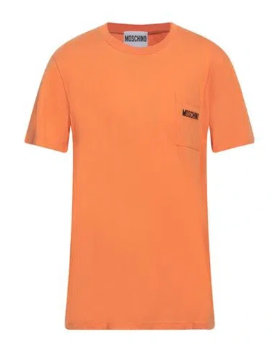 Moschino Man T-shirt Orange Size 40 Cotton In Orange